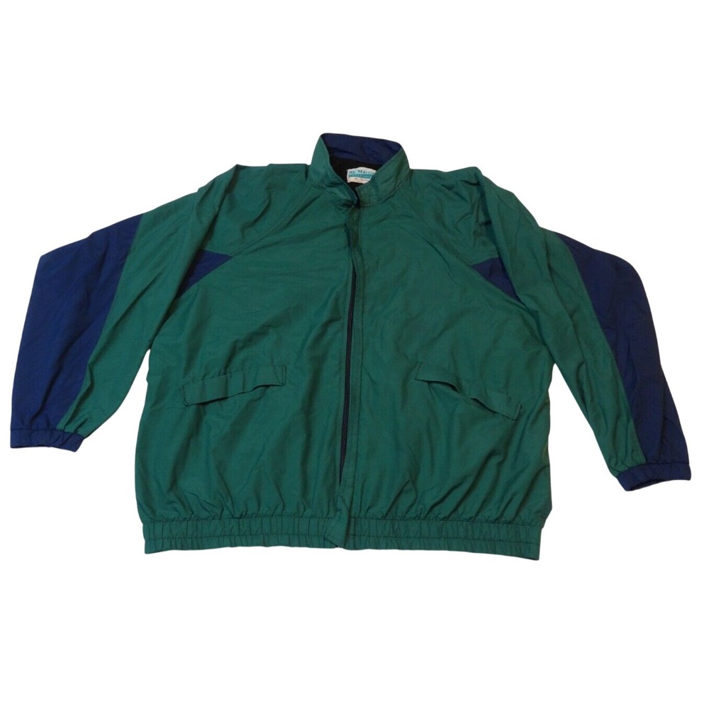 Vintage St Martin Collection by Turfer Windbreaker Jacket Green Navy XXL‎ USA